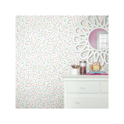 Image showing  Confetti Peel & Stick Wallpaper, Pink and Blue