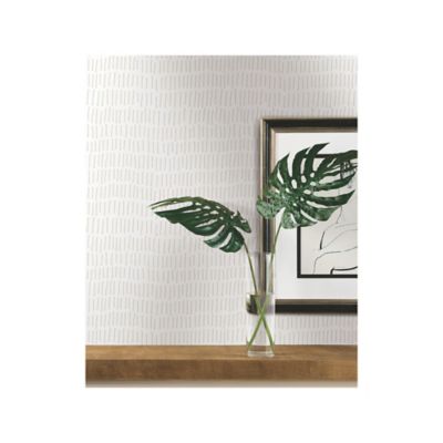 Image showing  Beige & White Tick Marks Peel & Stick Wallpaper
