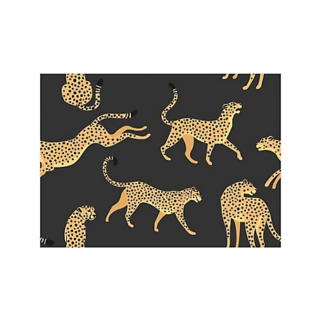 RoomMates Cheetah Cheetah Peel & Stick Wallpaper, Black and Orange