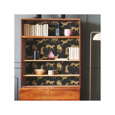 Image showing  Cheetah Cheetah Peel & Stick Wallpaper, Black and Orange