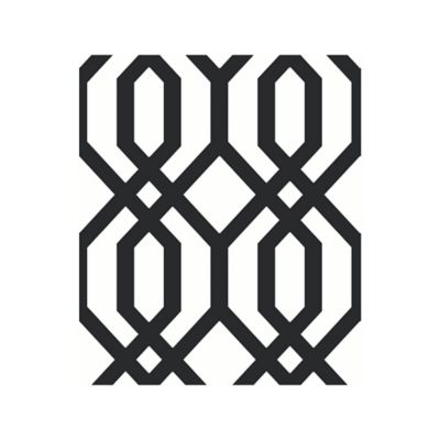RoomMates Gazebo Lattice Peel & Stick Wallpaper, Black and White