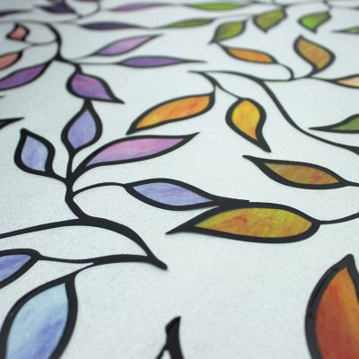 Image showing  Stained Glass Leaves Window Film