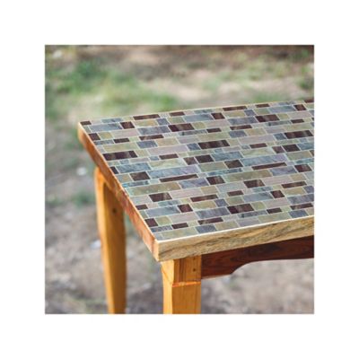 Image showing  Blue Long Stone Tile Peel & Stick Backsplash