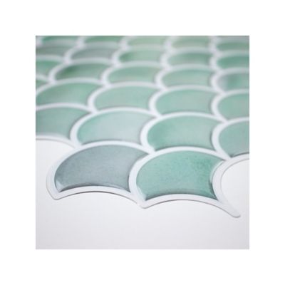 Image showing 6 th RoomMates Aqua Scallop Peel & Stick Backsplash