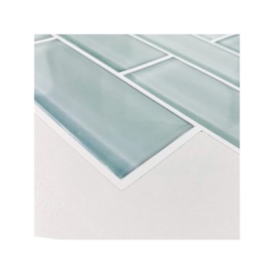 Image showing 6 th RoomMates Aqua Seaglass Subway Peel & Stick Tiles