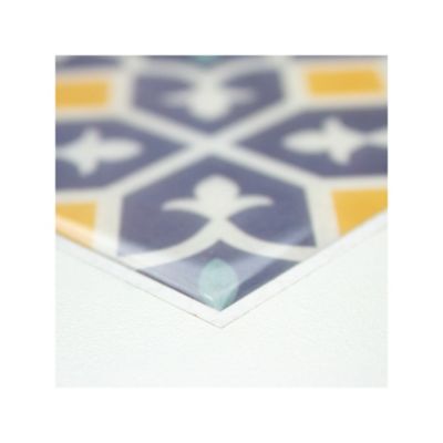 Image showing 7 th RoomMates Orange/Blue/Yellow Spanish Terracotta Tile Peel and Stick Backsplash