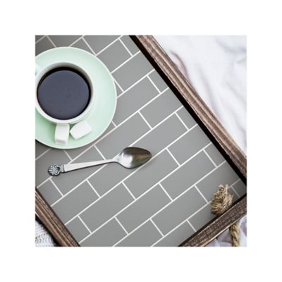 Image showing  Grey Subway Peel & Stick Backsplash