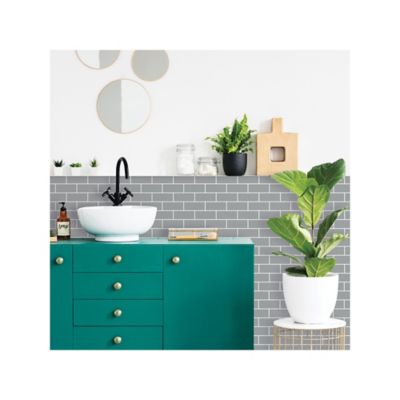 Image showing  Grey Subway Peel & Stick Backsplash