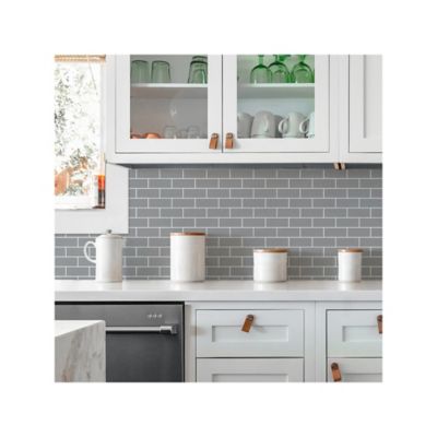 Image showing  Grey Subway Peel & Stick Backsplash