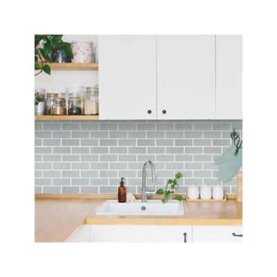 Image showing 5 th RoomMates Grey Subway Peel & Stick Backsplash