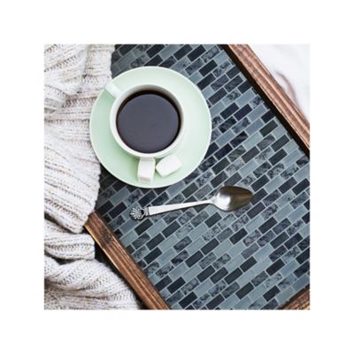 Image showing  Black & Grey Traditional Marble Tile Peel & Stick Backsplash