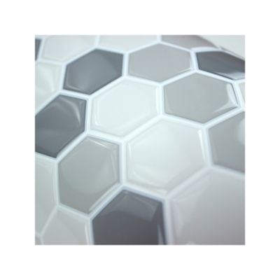 Image showing  Grey Hexagon Tile Peel & Stick Backsplash