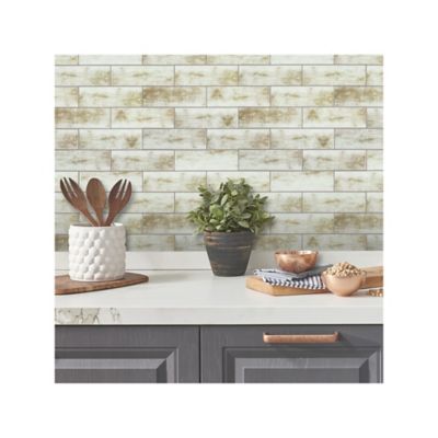 Image showing  Brown Distressed Wood Subway Tiles