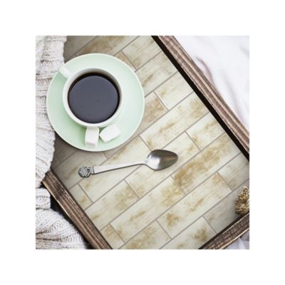 Image showing  Brown Distressed Wood Subway Tiles