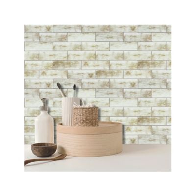 Image showing  Brown Distressed Wood Subway Tiles