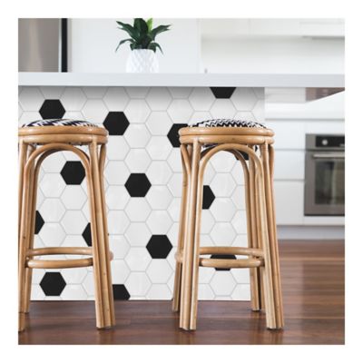 Image showing  Black & White Large Hexagon Sticktile