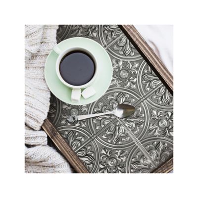 Image showing  Tin Peel & Stick Tile Backsplash, Silver