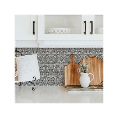 Image showing  Tin Peel & Stick Tile Backsplash, Silver