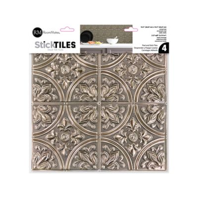 Image showing 6 th RoomMates Tin Peel & Stick Tile Backsplash, Gold