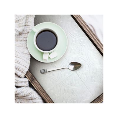 Image showing  Tin Peel & Stick Tile Backsplash, Bright White