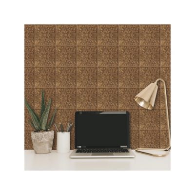 Image showing  Tin Peel & Stick Tile Backsplash, Copper