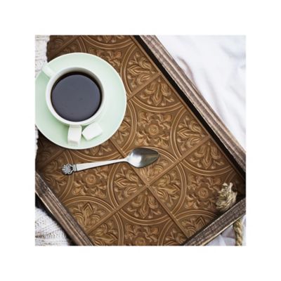 Image showing 6 th RoomMates Tin Peel & Stick Tile Backsplash, Copper