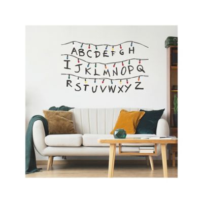Image showing  Multicolor Netflix Stranger Things Christmas Light Giant Wall Decals with Alphabet