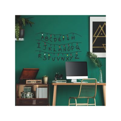 Image showing  Multicolor Netflix Stranger Things Christmas Light Giant Wall Decals with Alphabet