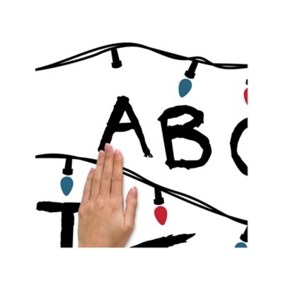 Image showing  Multicolor Netflix Stranger Things Christmas Light Giant Wall Decals with Alphabet