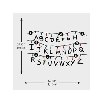 Image showing 8 th RoomMates Multicolor Netflix Stranger Things Christmas Light Giant Wall Decals with Alphabet