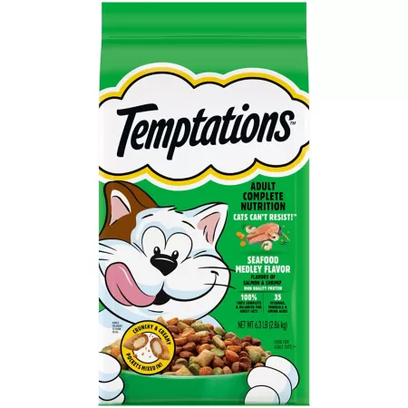 Temptations Adult Indoor/Outdoor Seafood Blend Recipe Dry Cat Food Dry Cat Food