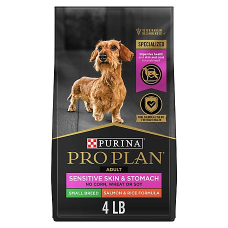 Purina Pro Plan Sensitive Skin and Stomach Adult Dog Food Small Breed Salmon and Rice Formula - 4 lb. Bag