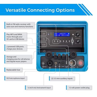 Image showing 8 th Tunes2Go 40 qt. Audio Cooler, Bluetooth PA System and Power Station