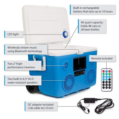 Image showing 9 th Tunes2Go 40 qt. Audio Cooler, Bluetooth PA System and Power Station