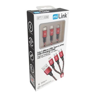 Image showing  6 ft. 3-in-1 Changing and Syncing Cable