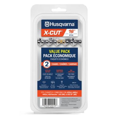 Husqvarna 16 in. 66-Link X-CUT S93G Chainsaw Chains, 0.325 in. Pitch, 0.050 in. Gauge, 2-Pack