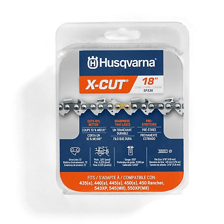 Husqvarna 18 in. 72-Link X-CUT S93G Chainsaw Chains, 0.325 in. Pitch, .050 in. Gauge, 2-Pack