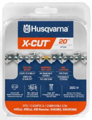 Husqvarna 20 in. X-Cut S93G Chainsaw Chains, 0.325 in. Pitch, 0.050 in. Gauge, 80 Drive Links, 2-Pack