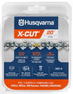 Husqvarna 20 in. 80-Link X-CUT S93G Chainsaw Chains, 0.325 in. Pitch, 0.050 in. Gauge, 2-Pack