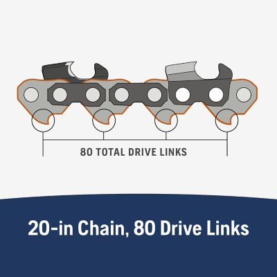 Image showing  20 in. X-Cut S93G Chainsaw Chains, 0.325 in. Pitch, 0.050 in. Gauge, 80 Drive Links, 2-Pack