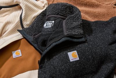 Image showing  Men's Relaxed Fit Midweight Quarter-Zip Pocket Fleece Sweater