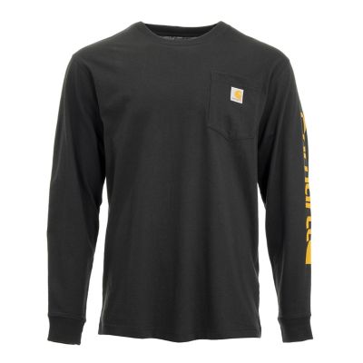 Carhartt Men's Loose Fit Heavyweight Exclusive Logo Graphic Long-Sleeve Pocket T-Shirt