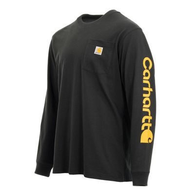 Image showing  Men's Loose Fit Heavyweight Exclusive Logo Graphic Long-Sleeve Pocket T-Shirt