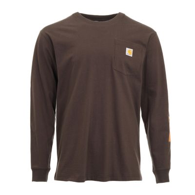 Carhartt Men's Loose Fit Heavyweight Exclusive Logo Graphic Long-Sleeve Pocket T-Shirt