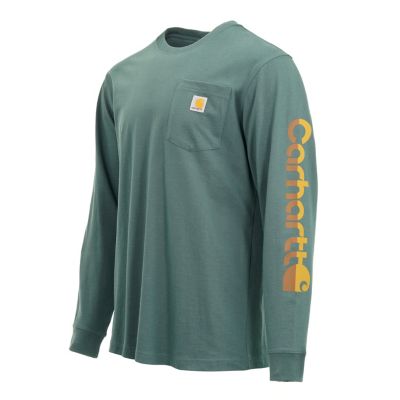 Image showing 1 th Carhartt Men's Loose Fit Heavyweight Exclusive Logo Graphic Long-Sleeve Pocket T-Shirt