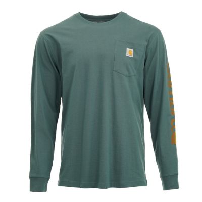 Carhartt Men's Loose Fit Heavyweight Exclusive Logo Graphic Long-Sleeve Pocket T-Shirt