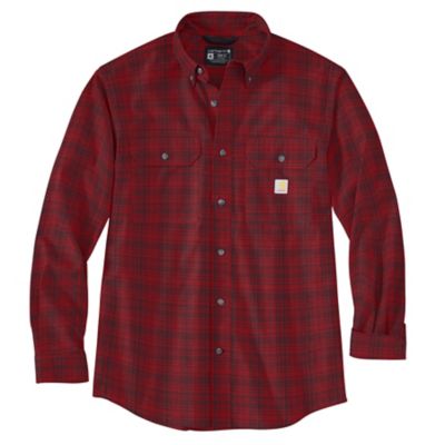 Carhartt Men's Loose Fit Midweight Chambray Plaid Long-Sleeve Work Shirt