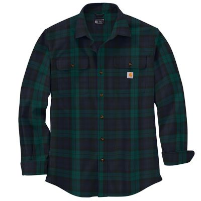 Carhartt Men's Loose Fit Heavyweight Plaid Flannel Long-Sleeve Button-Down Shirt