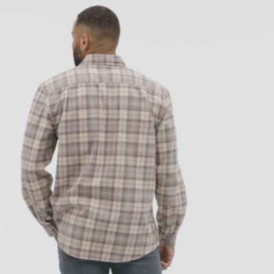 Image showing  Men's Loose Fit Heavyweight Plaid Flannel Long-Sleeve Button-Down Shirt