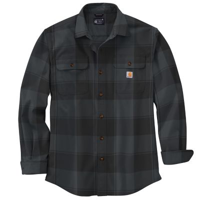 Carhartt Men's Loose Fit Heavyweight Plaid Flannel Long-Sleeve Button-Down Shirt